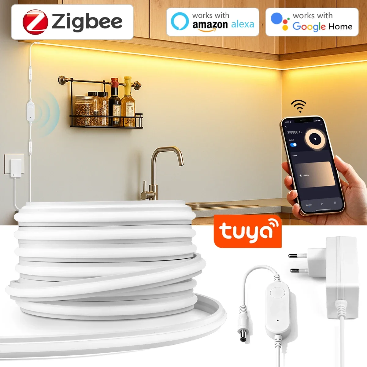 Commercial Kitchen Lights - شريط إضاءة LED نيون بتقنية Zigbee