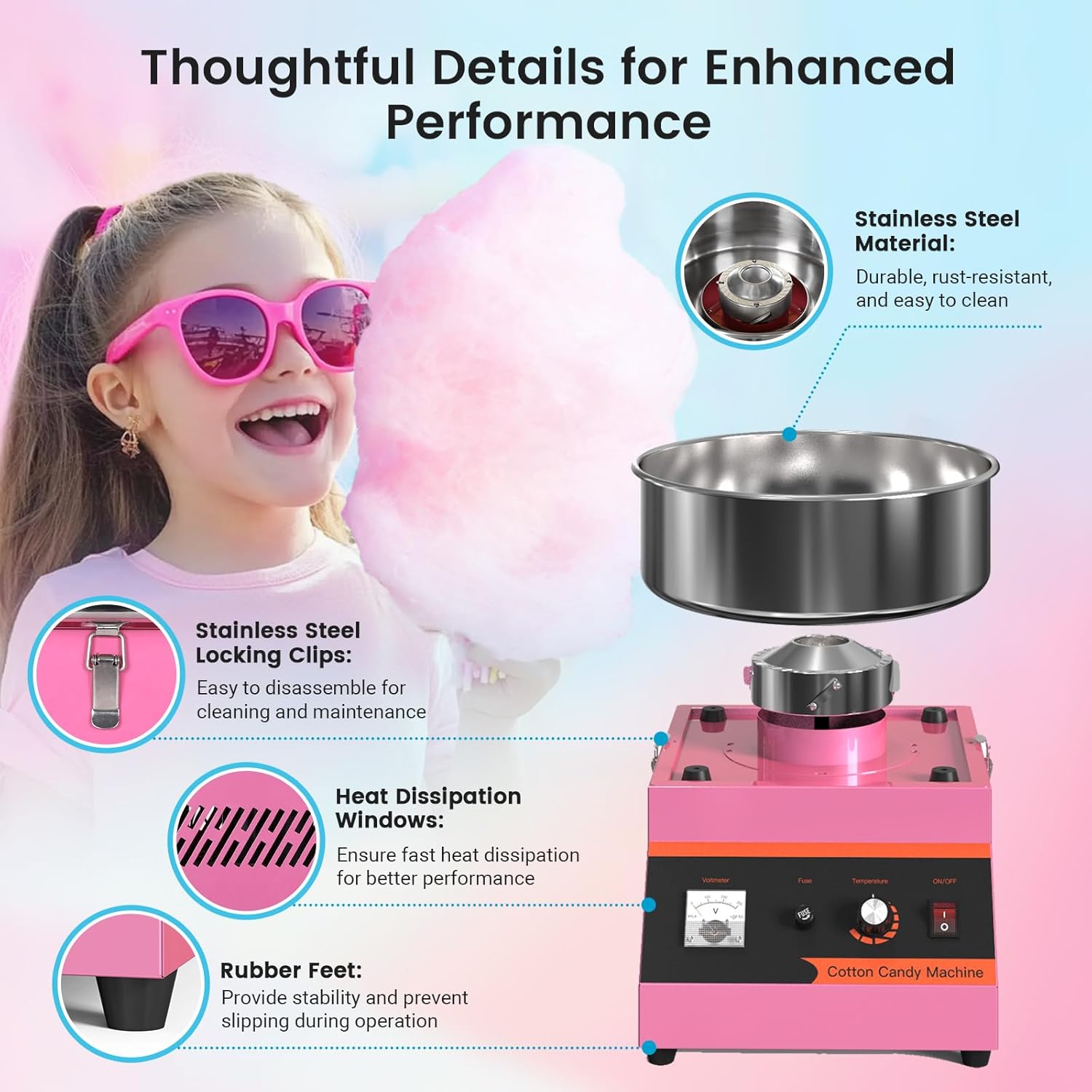 آلة حلوى القطن الكهربائية MHT2 - مراجعة Candy Floss Machine Commercial وسعره